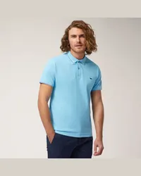 Harmont & Blaine Polo Con Dettagli Rigati Azzurro