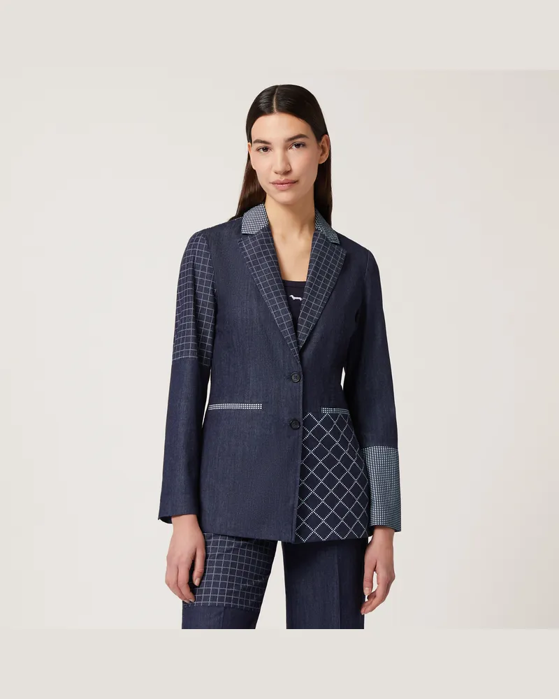 Harmont & Blaine Giacca In Denim Stampato Azzurro