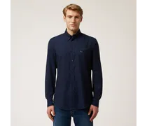 Camicia In Cotone Con Taschino A Filetto - Uomo Camicie Light Blue