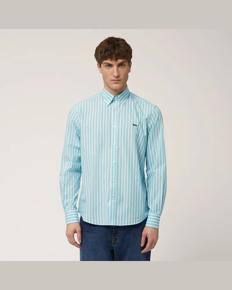 Harmont & Blaine Camicia A Righe Con Bassotto Verde