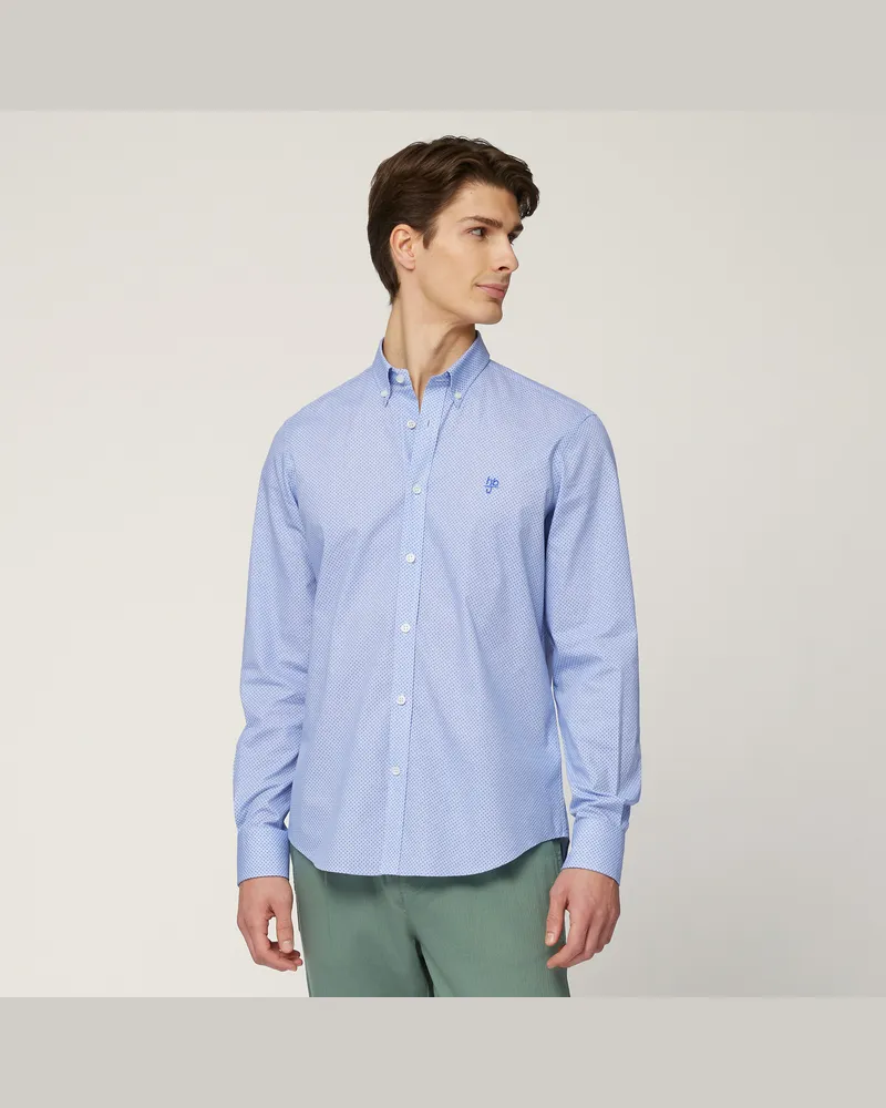 Harmont & Blaine Camicia Regular In Puro Cotone Blu