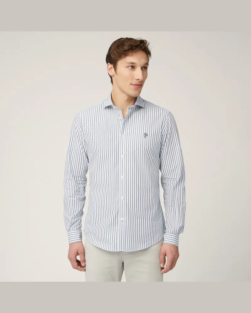 Harmont & Blaine Camicia Rigata In Cotone Sabbia