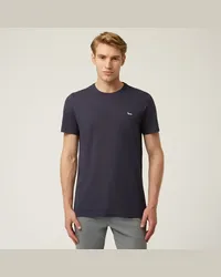 Harmont & Blaine T-Shirt Essentials In Cotone Tinta Unita Blu