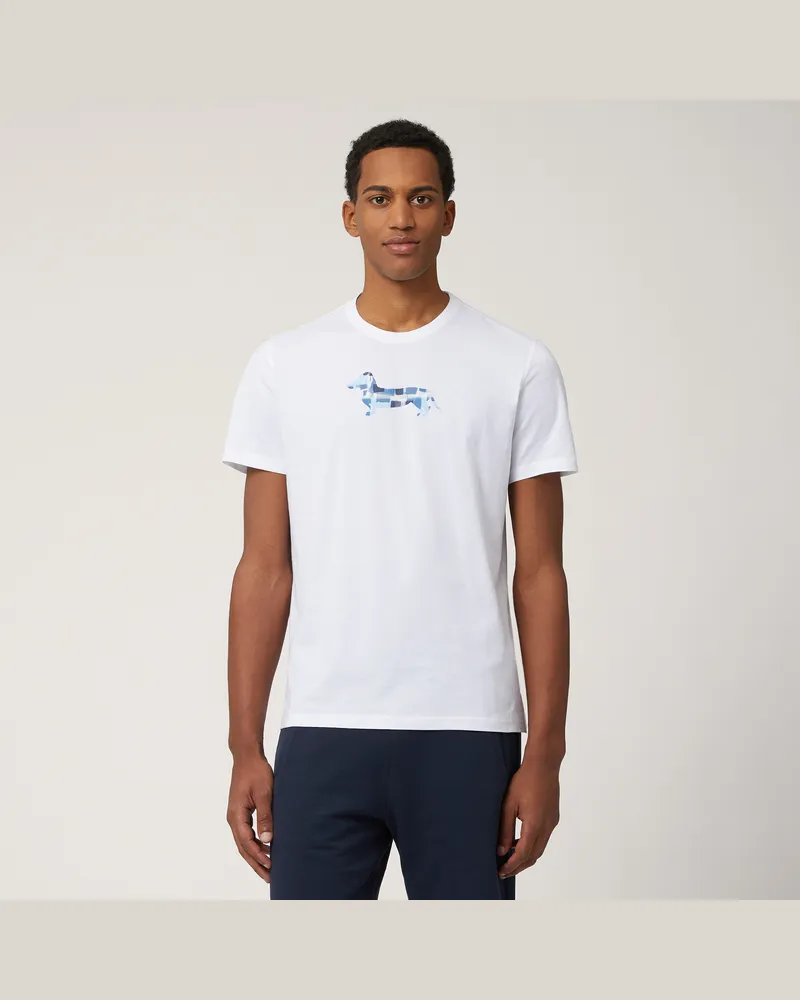 Harmont & Blaine T-Shirt Con Maxi Bassotto Bianco