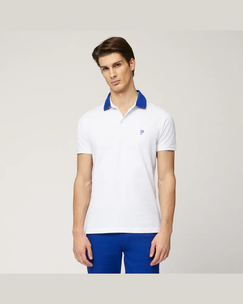 Harmont & Blaine Polo Con Collo 3D A Contrasto Bianco