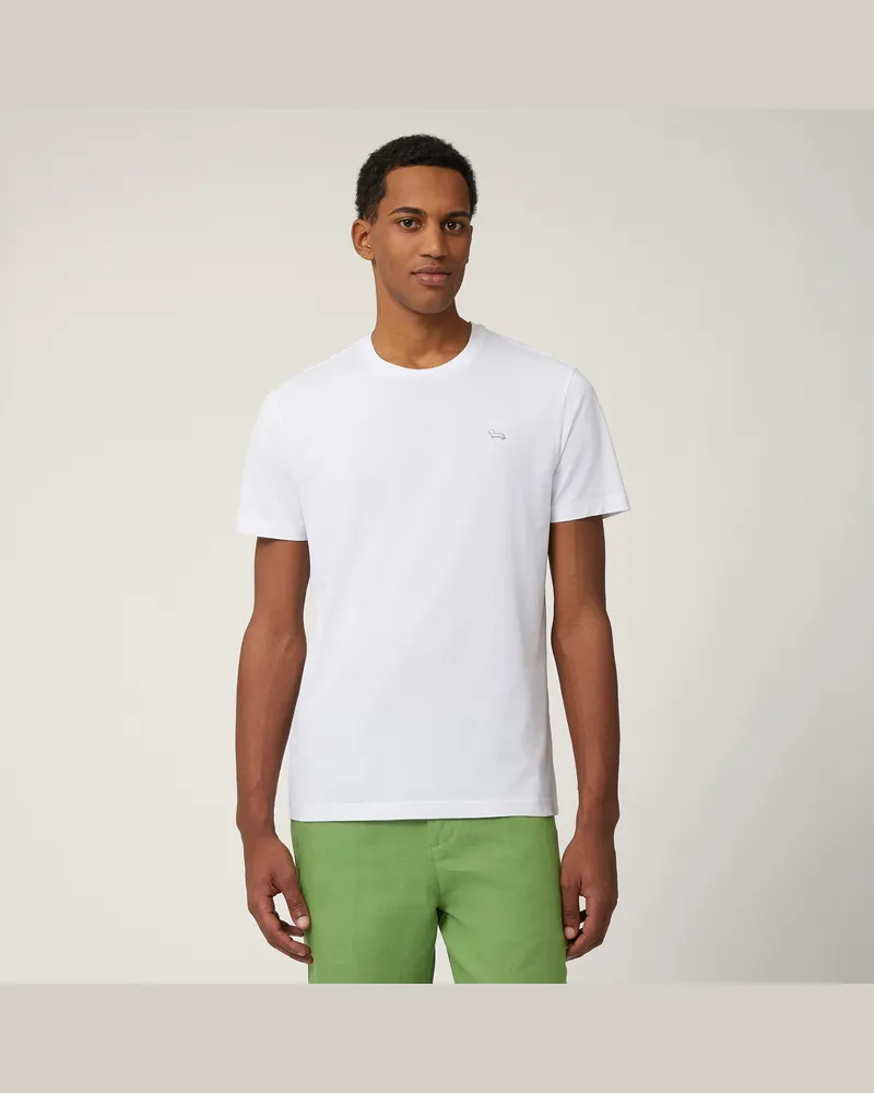 Harmont & Blaine T-Shirt In Cotone Con Bassotto Bianco