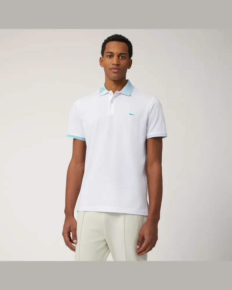 Harmont & Blaine Polo In Cotone A Doppia Stampa Bianco
