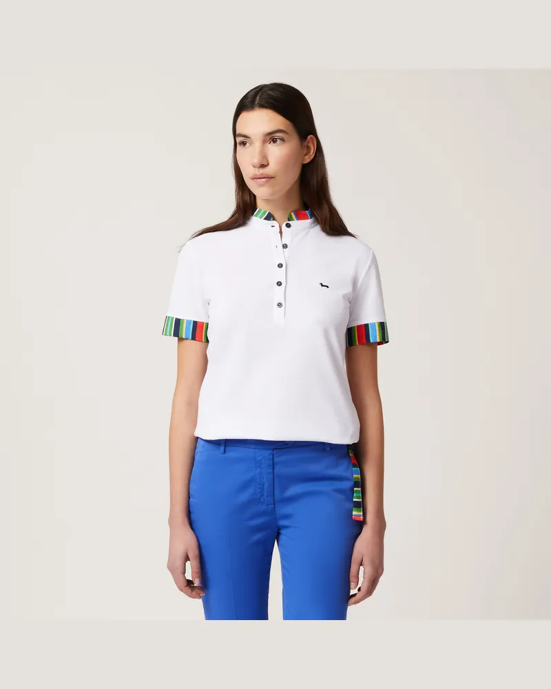 Harmont & Blaine Polo Con Collo Alla Coreana Bianco