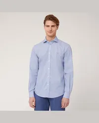 Harmont & Blaine Camicia Narrow Micro Motivo Blu