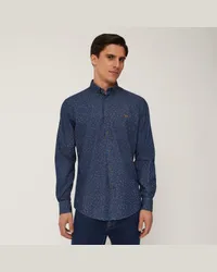 Harmont & Blaine Camicia Con Fiori All-Over Blu