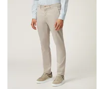 Pantalone Chino Narrow Fit In Tessuto Coolmax - Uomo Pantaloni Beige