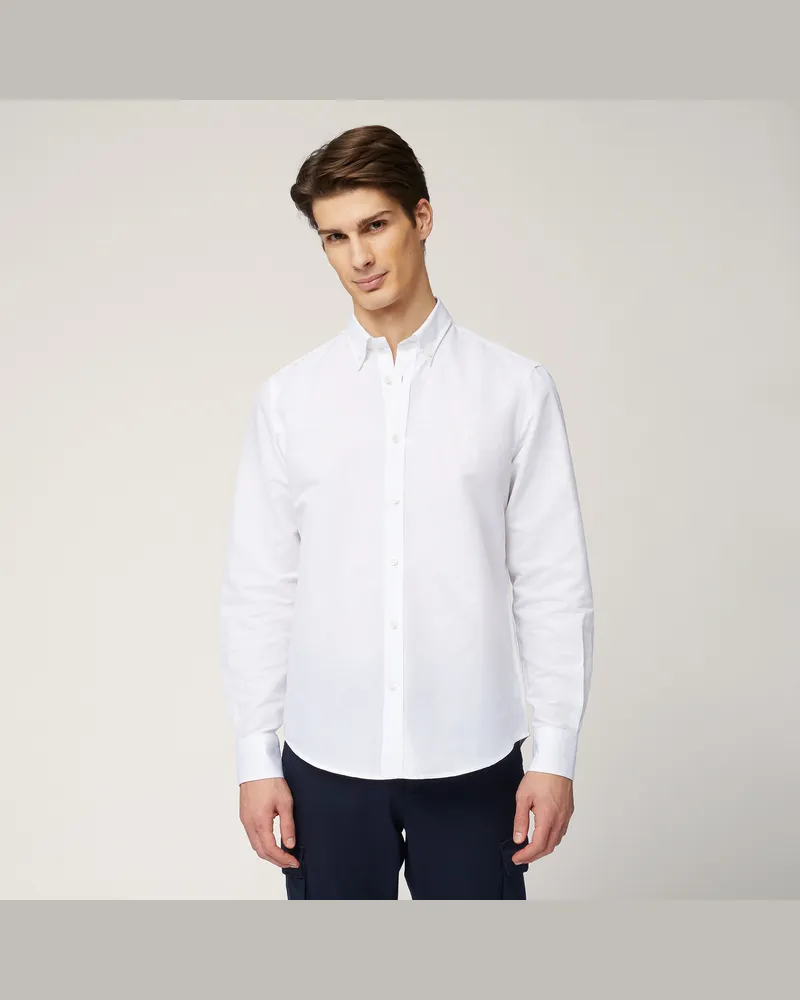 Harmont & Blaine Camicia In Cotone Fiammato Bianco