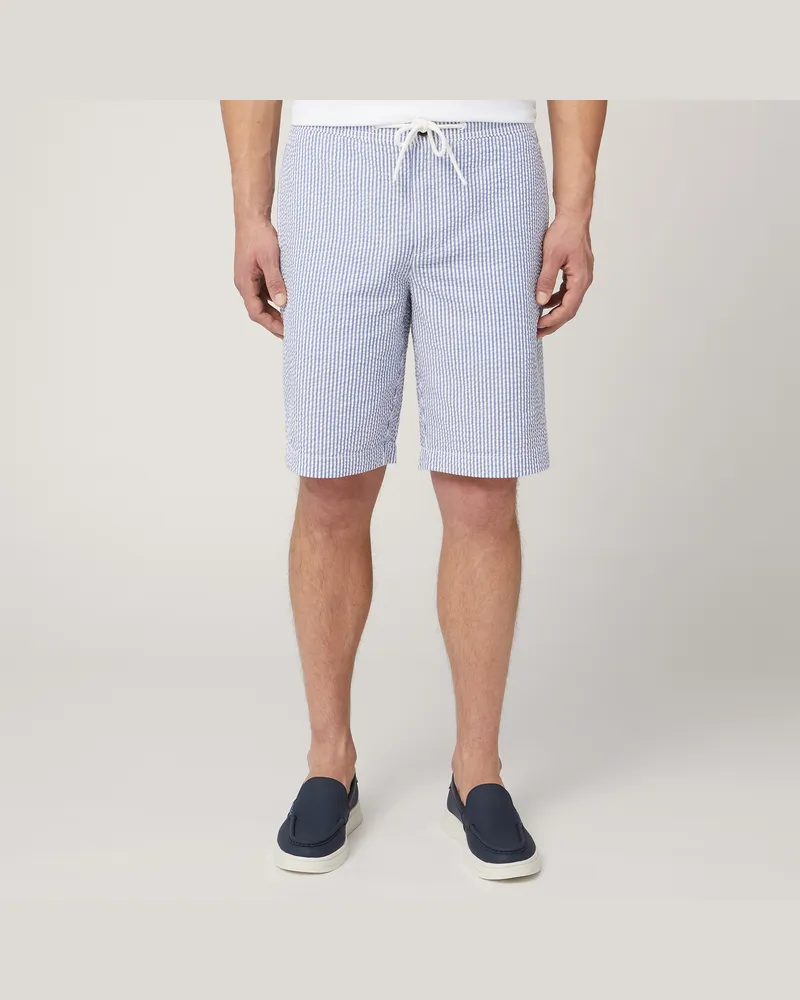 Harmont & Blaine Bermuda In Seersucker Blu