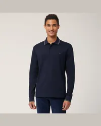 Harmont & Blaine Polo Con Collo Rigato Blu