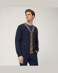 Harmont & Blaine Cardigan Bottoni E Righe Blu