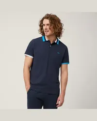 Harmont & Blaine Polo Con Dettagli Rigati Blu