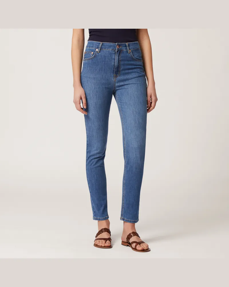 Harmont & Blaine Jeans Slim A Vita Alta Blu