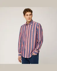 Harmont & Blaine Camicia In Cotone A Righe Alternate Blu