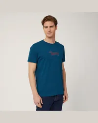 Harmont & Blaine T-Shirt Con Bassotto Laserato Blu