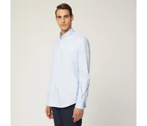 Camicia In Cotone Con Collo Con Bottoncini - Uomo Camicie Azzurro