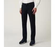 Pantalone Essentials In Cotone Tinta Unita - Uomo Essentials  Blu