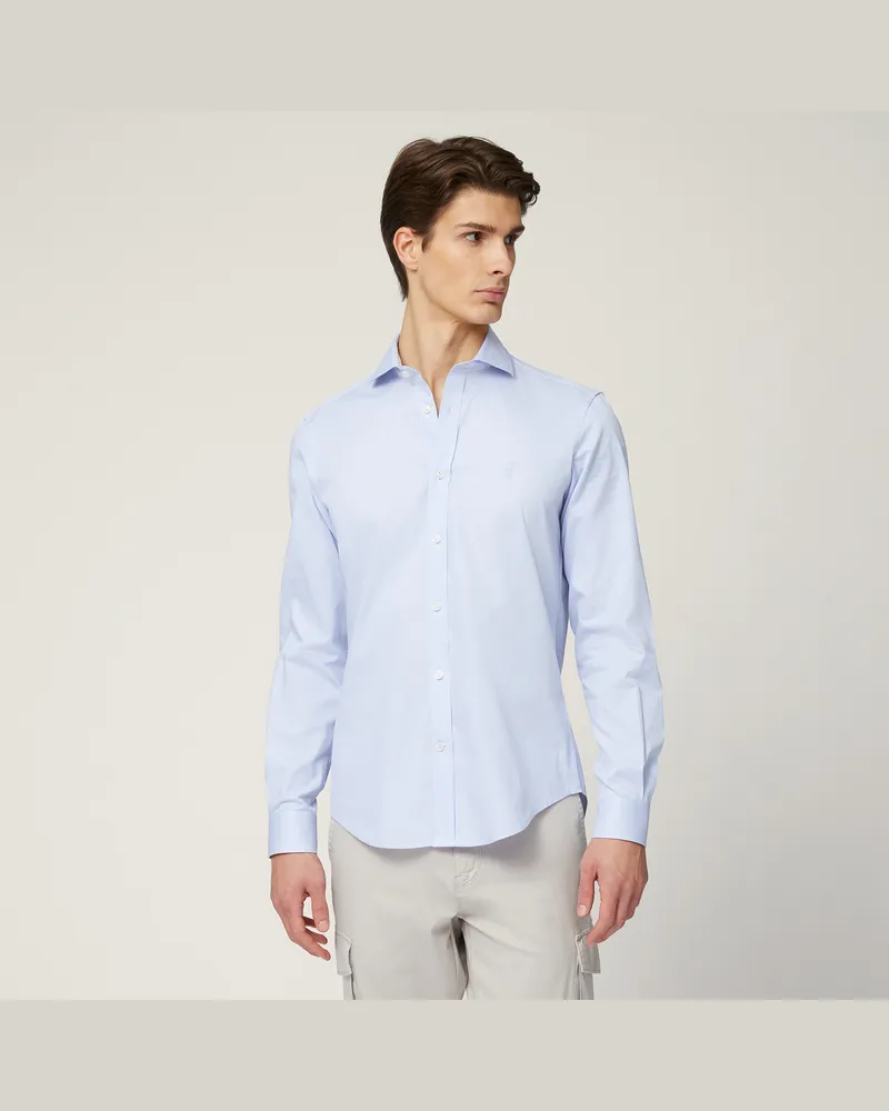 Harmont & Blaine Camicia In Cotone Microrighe Azzurro