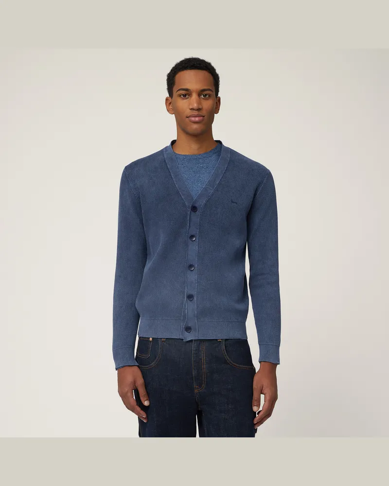 Harmont & Blaine Cardigan In Cotone Con Bottoni Blu