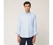 Camicia In Cotone Con Micro Motivo All-over - Uomo Camicie Azzurro