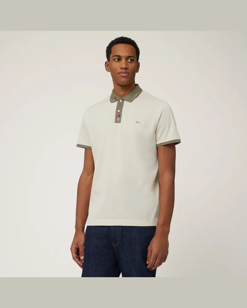 Harmont & Blaine Polo Con Ricami A Mano Beige
