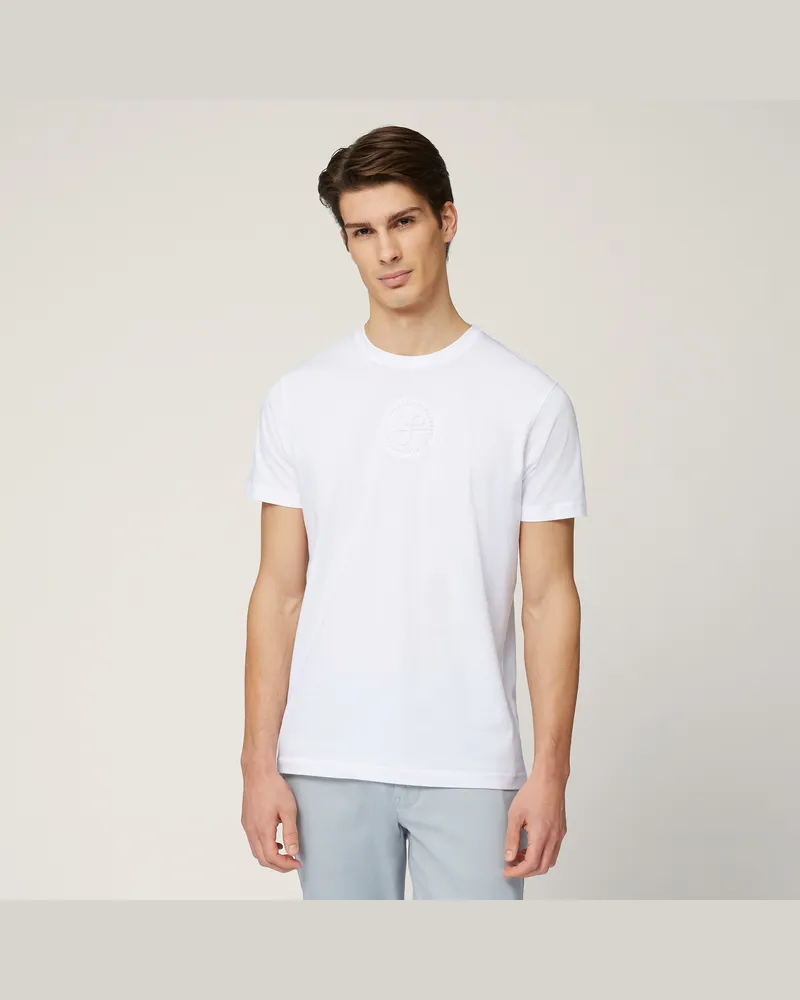Harmont & Blaine T-Shirt Con Stampa Monogramma Bianco