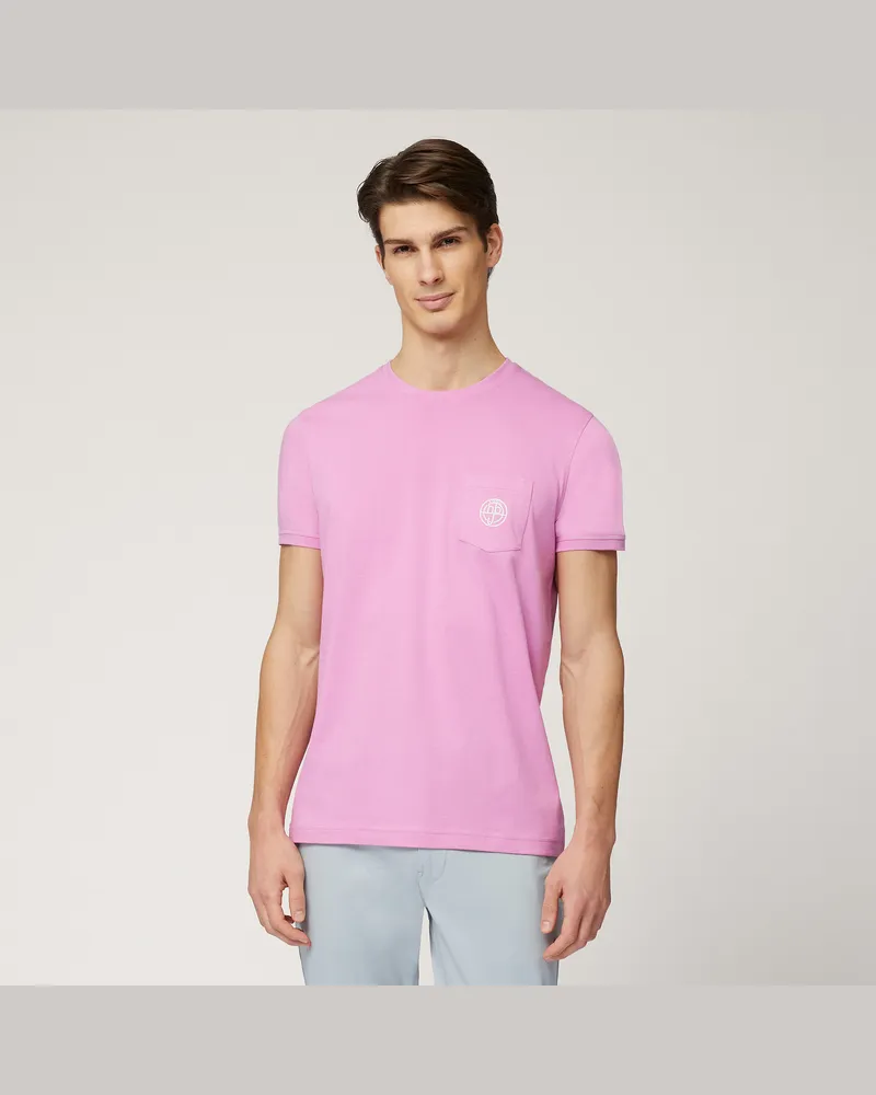 Harmont & Blaine T-Shirt Con Taschino Logato Rosa