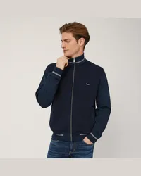 Harmont & Blaine Felpa Full-Zip Con Texture 3D Blu