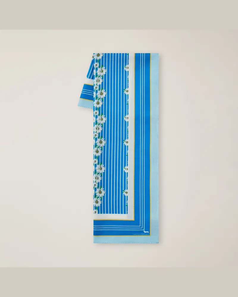 Harmont & Blaine Bandana Con Righe E Margherite Azzurro