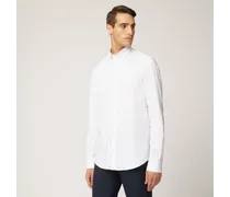 Camicia In Cotone Con Collo Con Bottoncini - Uomo Camicie Bianco