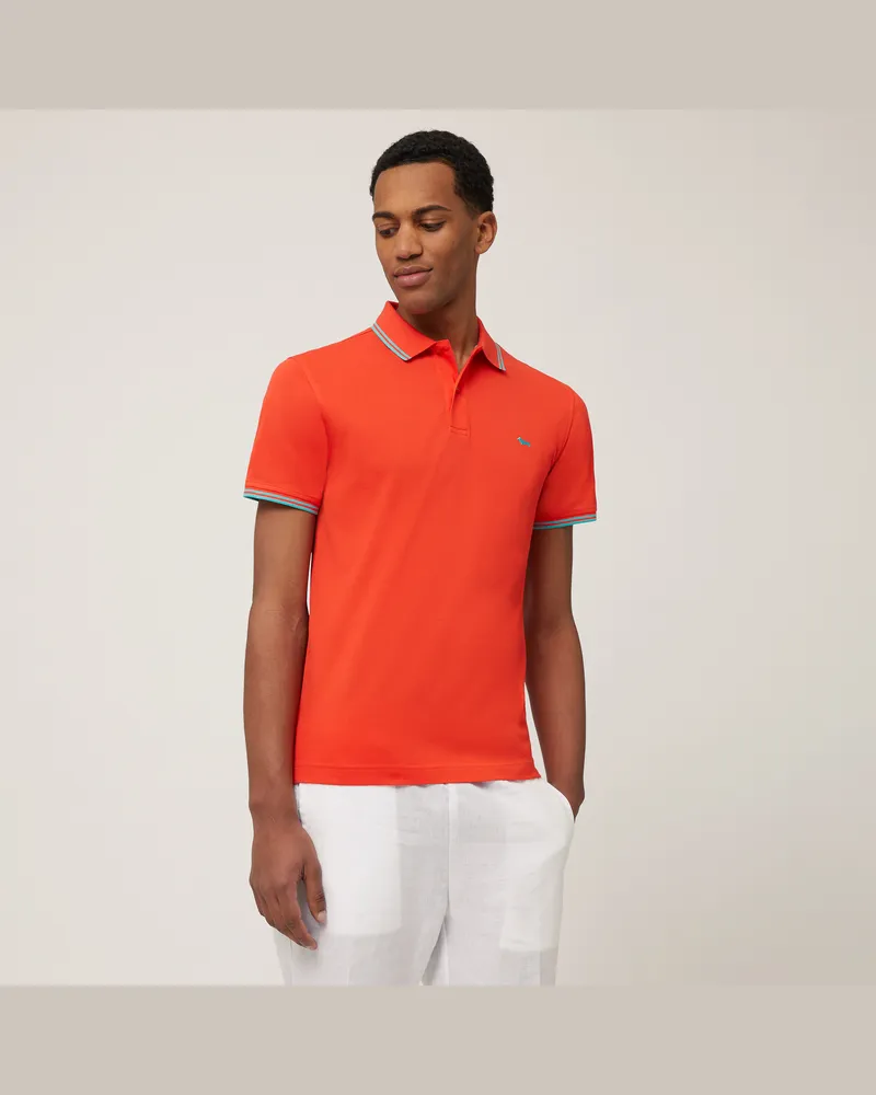 Harmont & Blaine Polo Con Dettagli Rigati Arancione