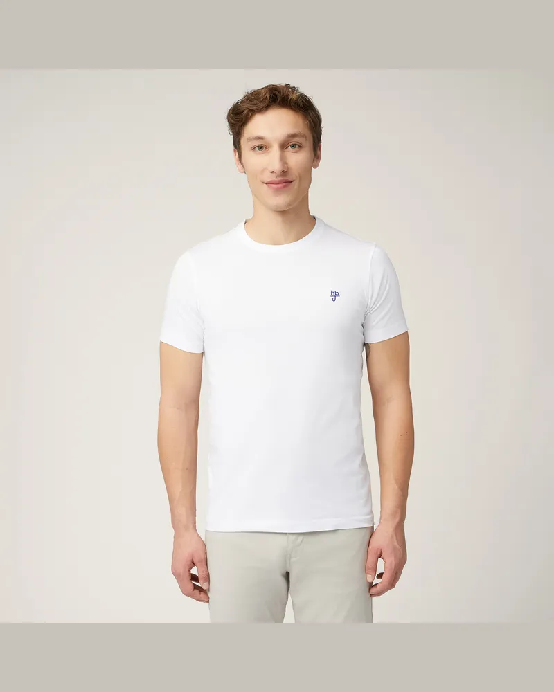 Harmont & Blaine T-Shirt Con Monogramma Bianco
