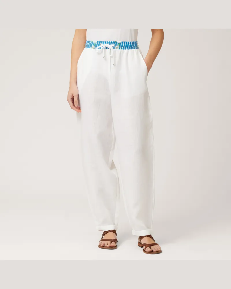 Harmont & Blaine Pantaloni Con Vita Stampata Bianco