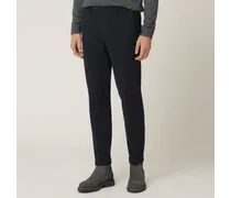 Pantalone In Cotone Stretch - Uomo Pantaloni Blu Navy