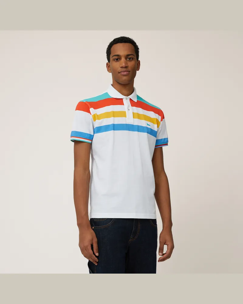 Harmont & Blaine Polo In Cotone Stampa A Righe Verde