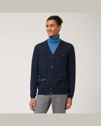 Harmont & Blaine Maglia Morbida Stile Cardigan Blu