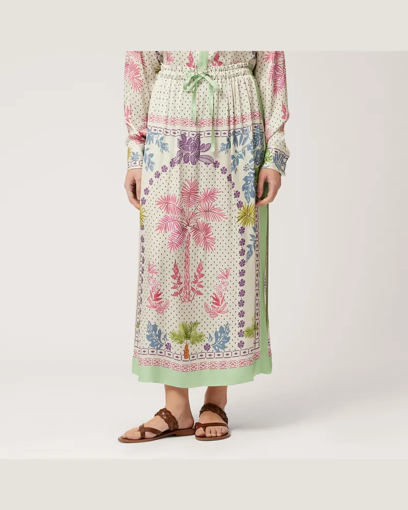 Harmont & Blaine Gonna Lunga Con Stampa Verde