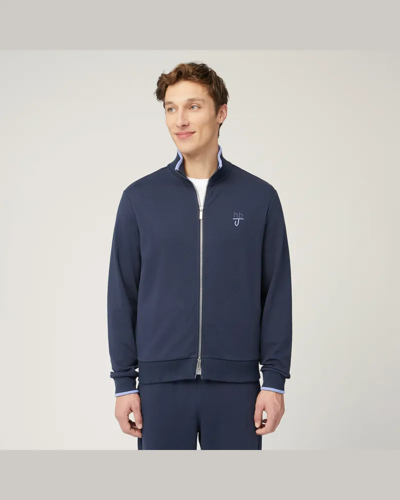 Harmont & Blaine Felpa Full Zip Con Logo Blu