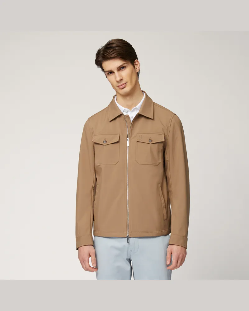Harmont & Blaine Giubbotto In Softshell Con Tasche Marrone