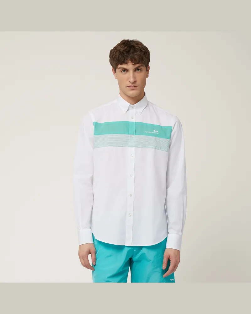 Harmont & Blaine Camicia Con Fasce A Contrasto Verde
