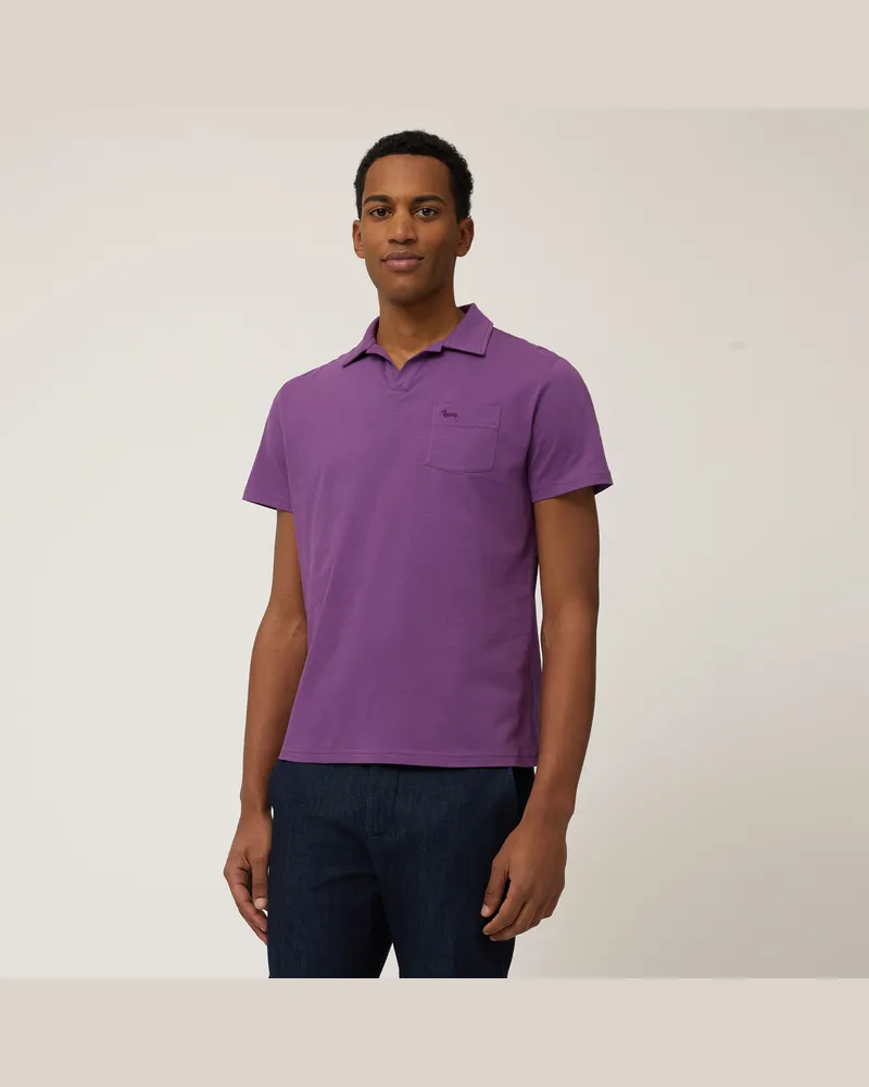 Harmont & Blaine Polo In Jersey Con Taschino Viola