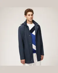 Harmont & Blaine Trench In Nylon Tecnico Con Cappuccio Blu