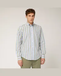 Harmont & Blaine Camicia In Cotone A Righe Verticali Verde