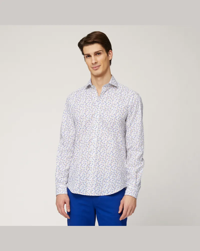 Harmont & Blaine Camicia Narrow Microfantasia Bianco