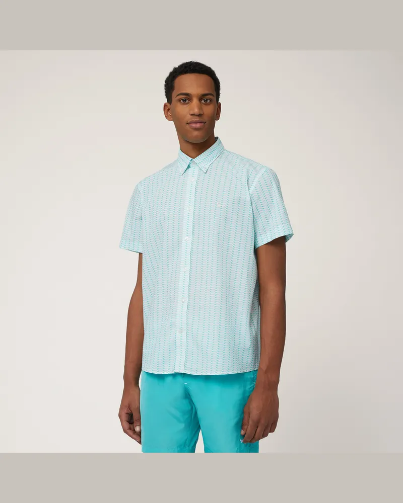 Harmont & Blaine Camicia In Cotone Acqua Club Verde