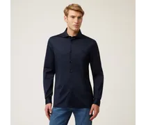 Camicia In 100% Cotone - Uomo Camicie Blu Navy